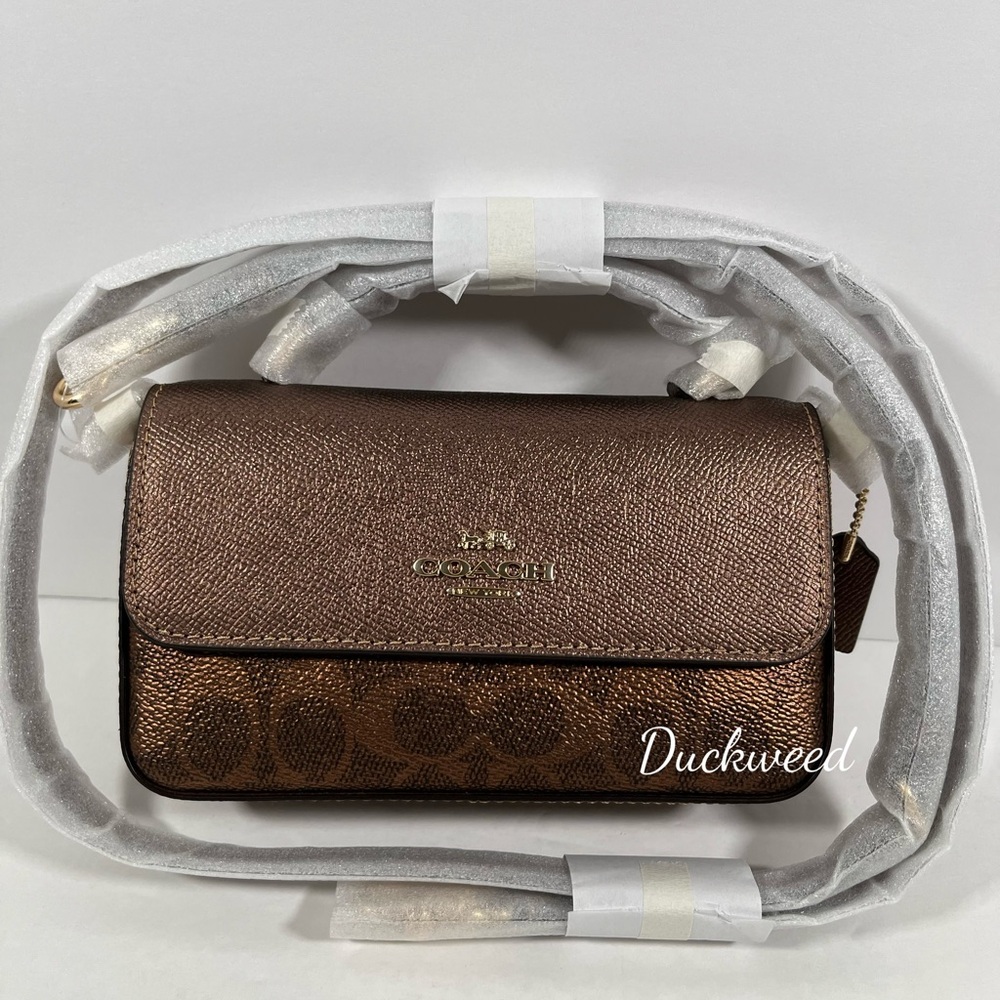 Sold ❌NWT Coach Mini Josie Top Handle Bag In Signature Canvas CCK68 Brown/Copper